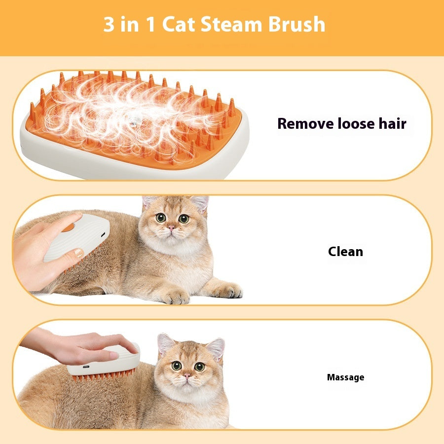 Pawline™ Steam Comb – USB Pet Brush for Cats & Dogs