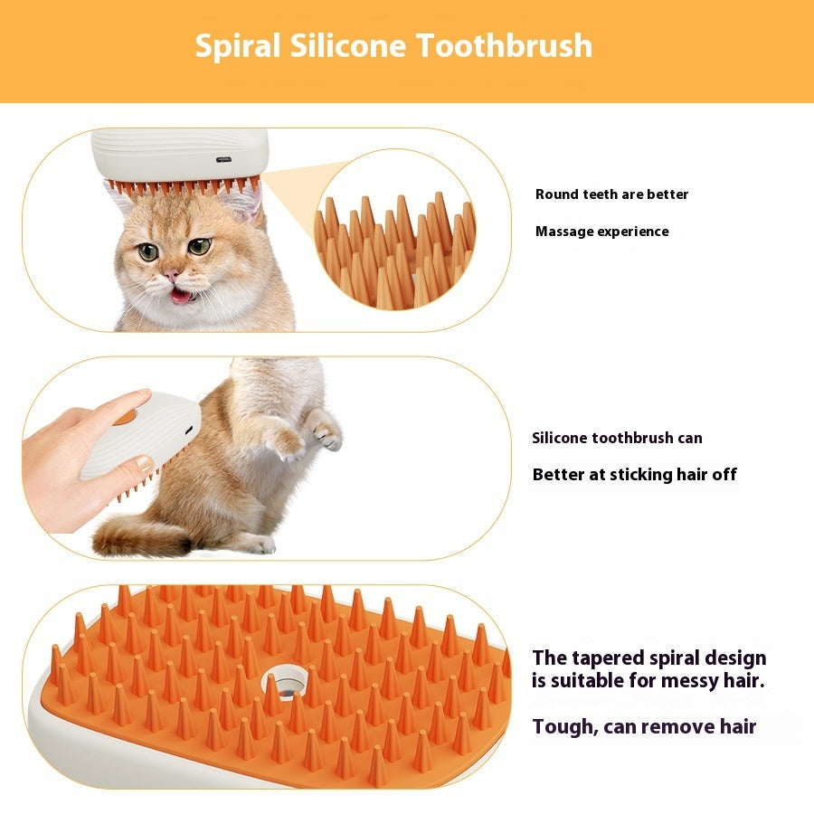 Pawline™ Steam Comb – USB Pet Brush for Cats & Dogs