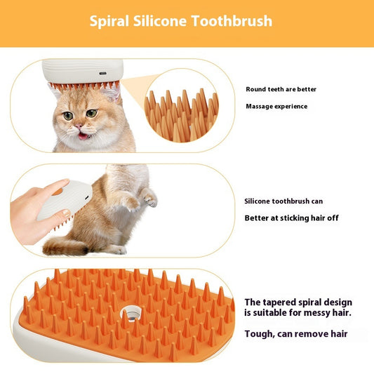 Pawline™ Steam Comb – USB Pet Brush for Cats & Dogs