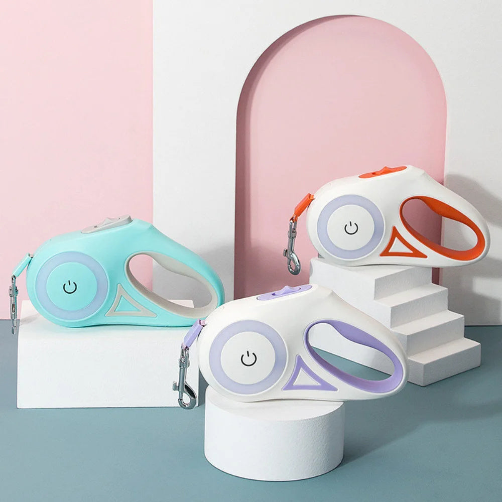 Pawline™ SmartWalk – LED Retractable Dog Leash (3–5M)