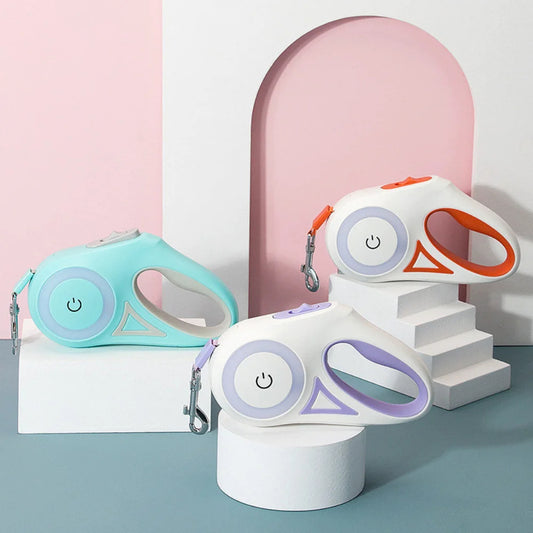 Pawline™ SmartWalk – LED Retractable Dog Leash (3–5M)